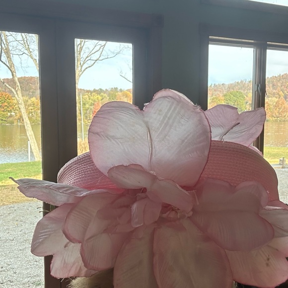 Pink flowered church hat vintage - Picture 9 of 9